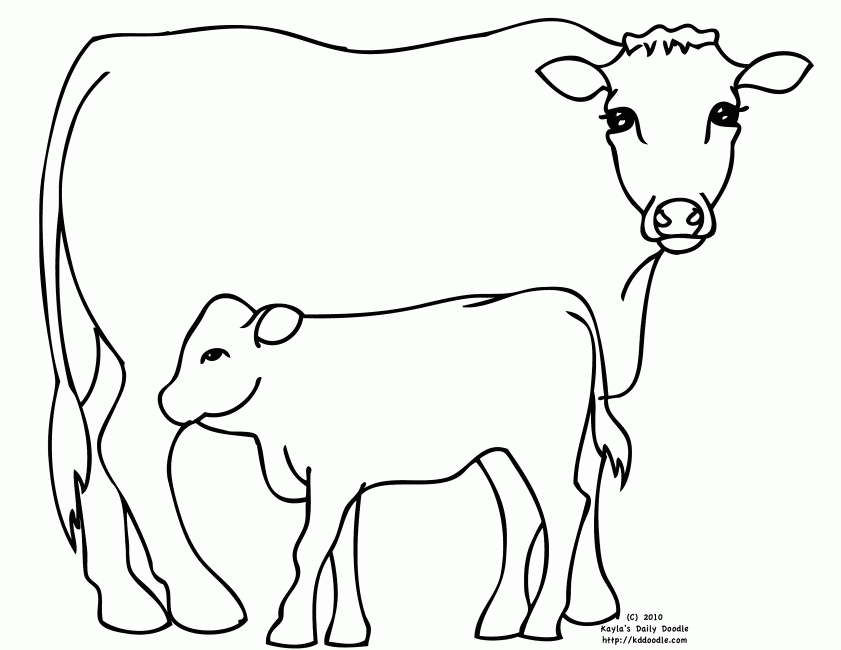 着色页: 奶牛 (动物) #13282 - 免费可打印着色页