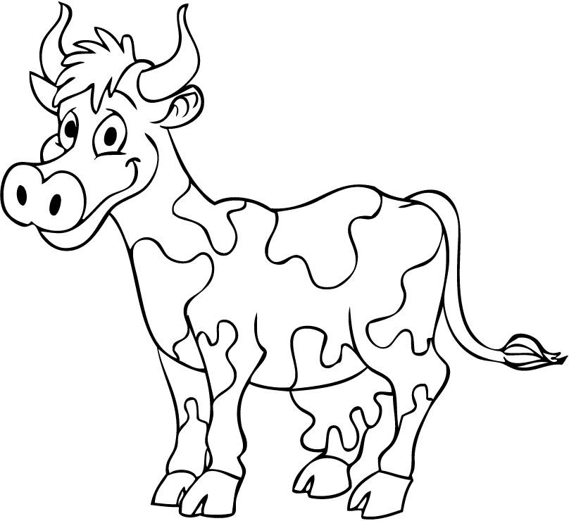 着色页: 奶牛 (动物) #13286 - 免费可打印着色页