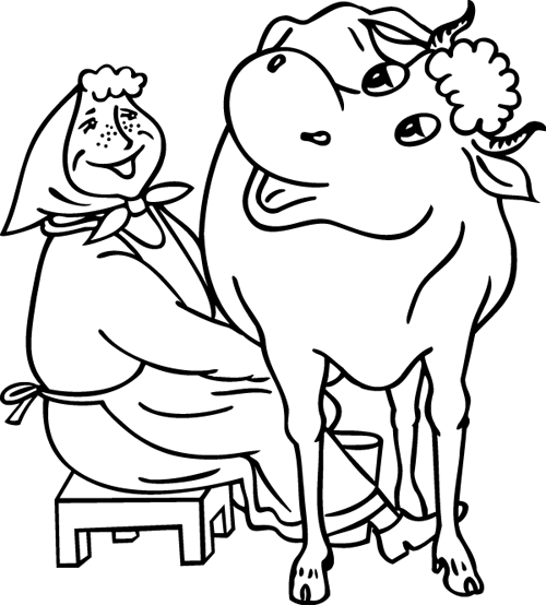 着色页: 奶牛 (动物) #13297 - 免费可打印着色页