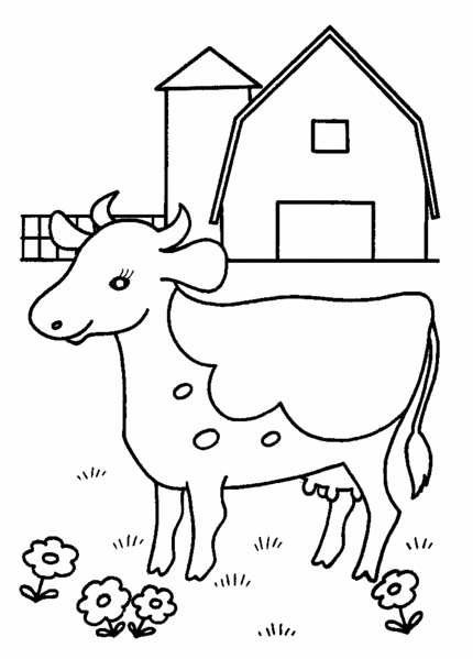 着色页: 奶牛 (动物) #13311 - 免费可打印着色页