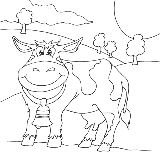 着色页: 奶牛 (动物) #13328 - 免费可打印着色页
