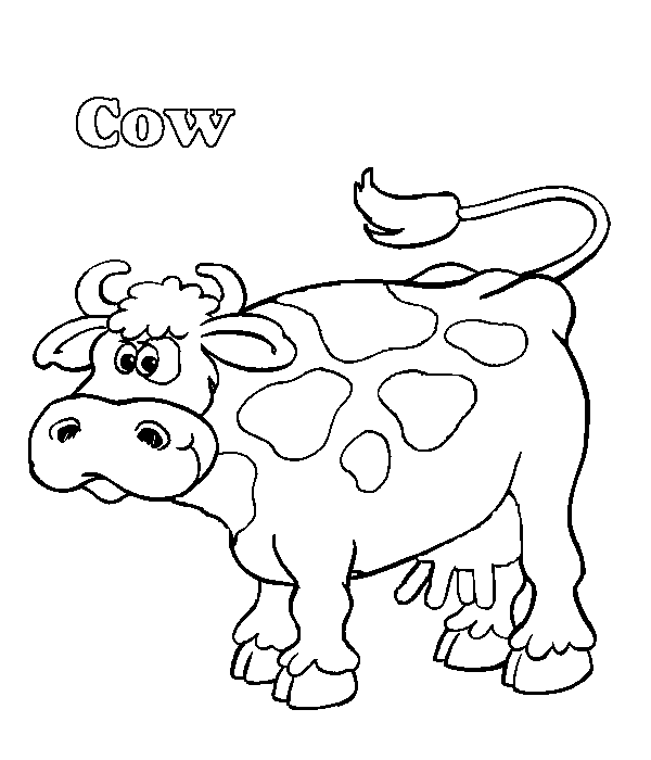 着色页: 奶牛 (动物) #13344 - 免费可打印着色页