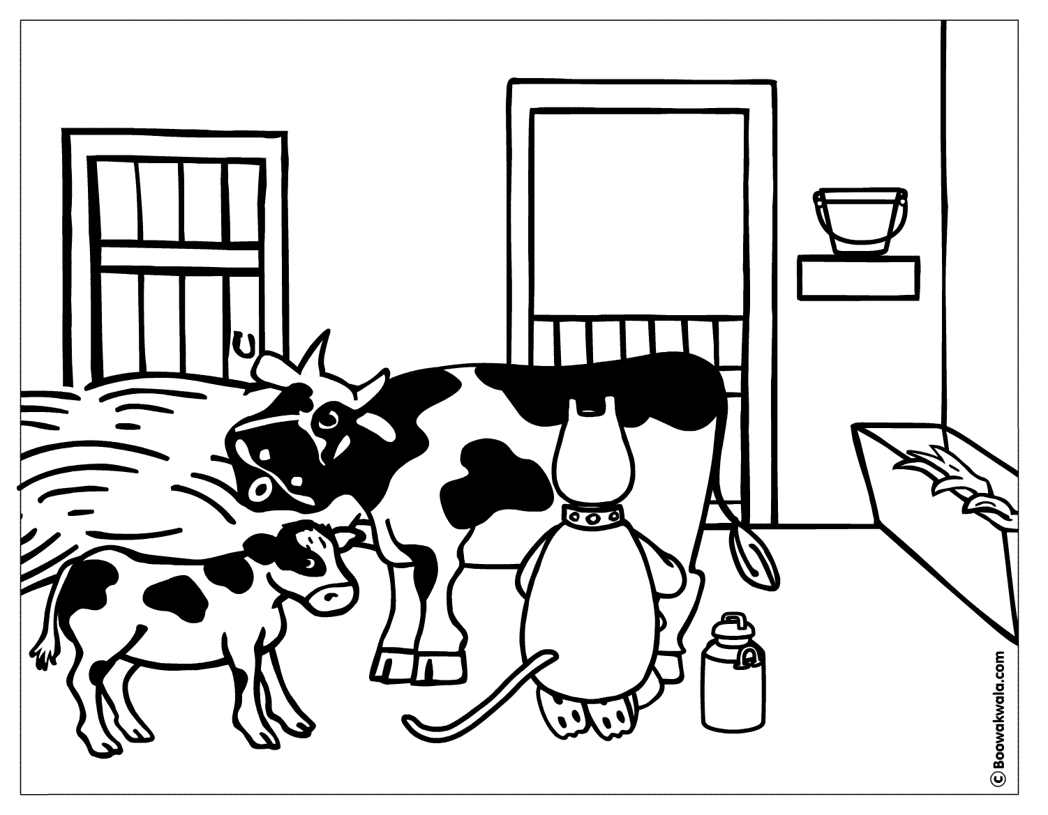 着色页: 奶牛 (动物) #13357 - 免费可打印着色页