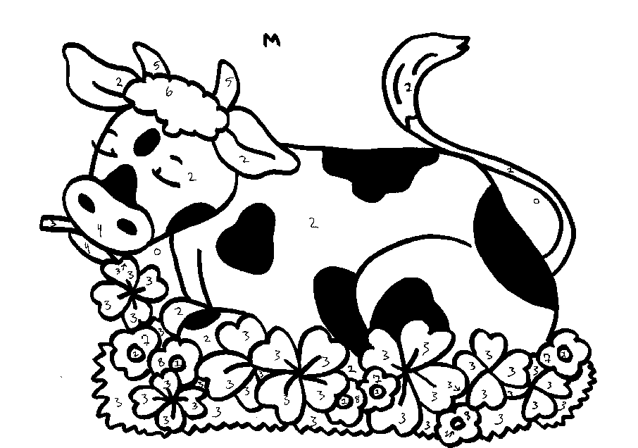 着色页: 奶牛 (动物) #13359 - 免费可打印着色页