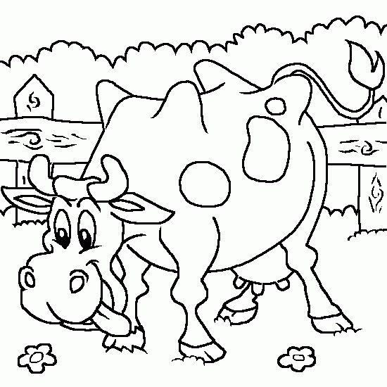 着色页: 奶牛 (动物) #13363 - 免费可打印着色页
