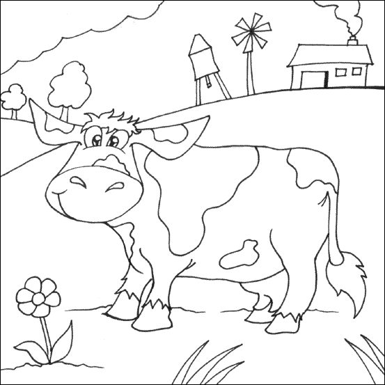 着色页: 奶牛 (动物) #13366 - 免费可打印着色页
