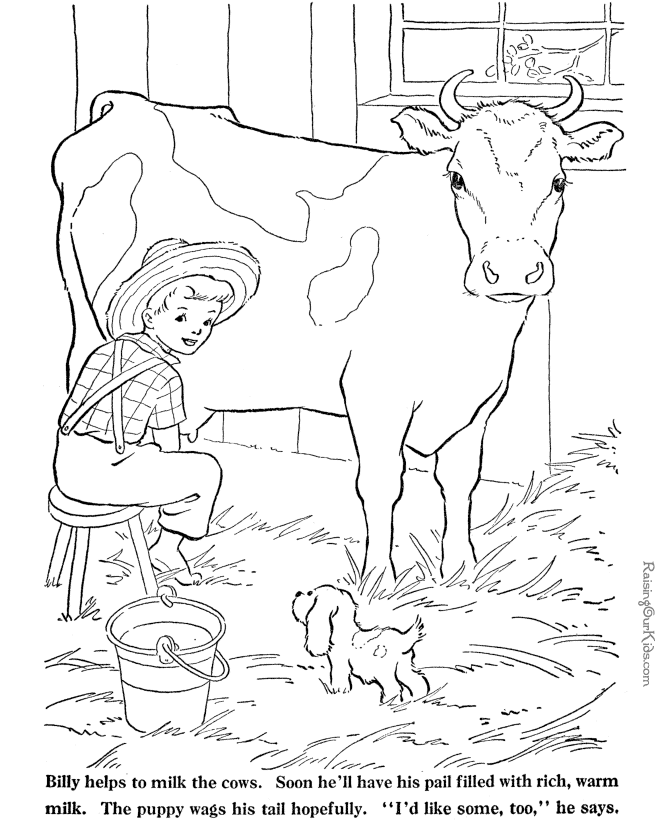 着色页: 奶牛 (动物) #13376 - 免费可打印着色页
