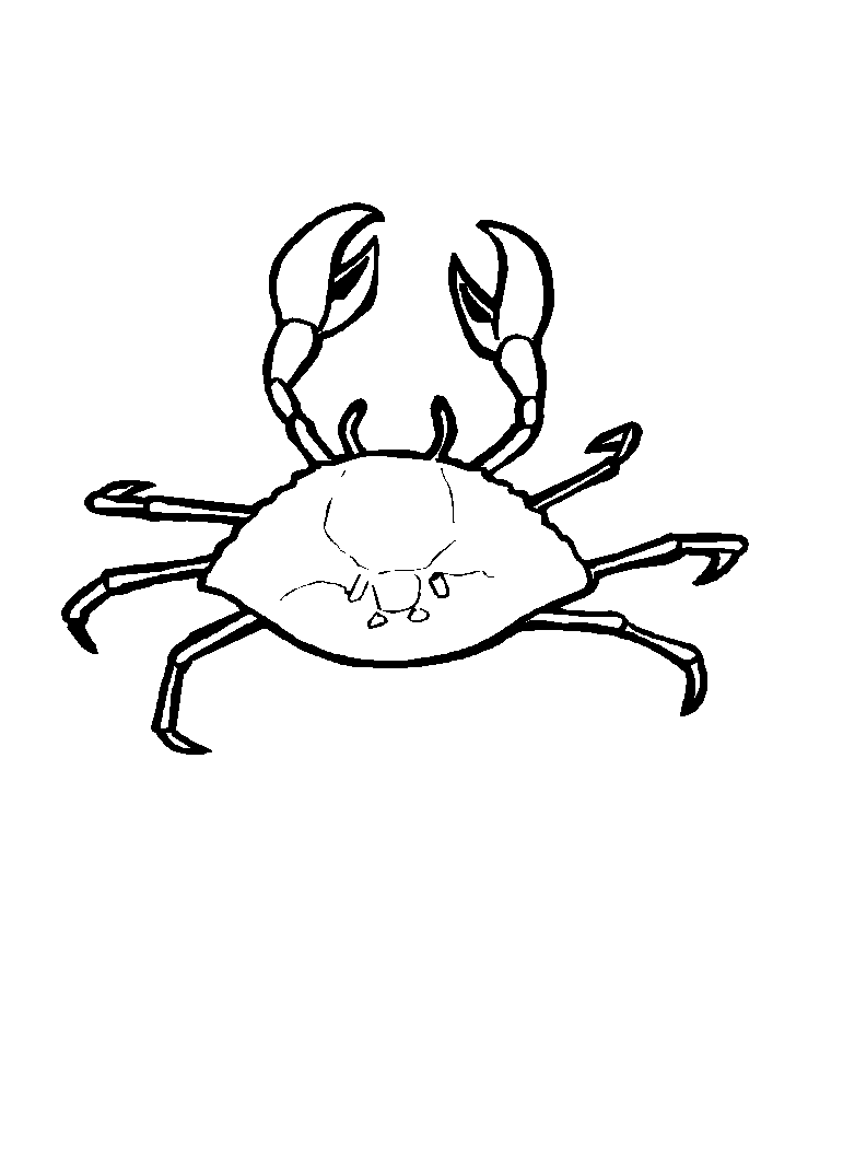 着色页: 螃蟹 (动物) #4628 - 免费可打印着色页