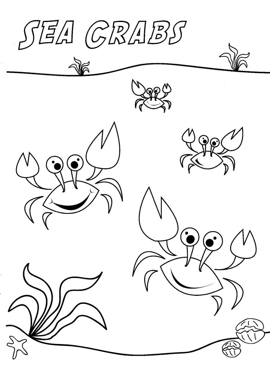 着色页: 螃蟹 (动物) #4645 - 免费可打印着色页