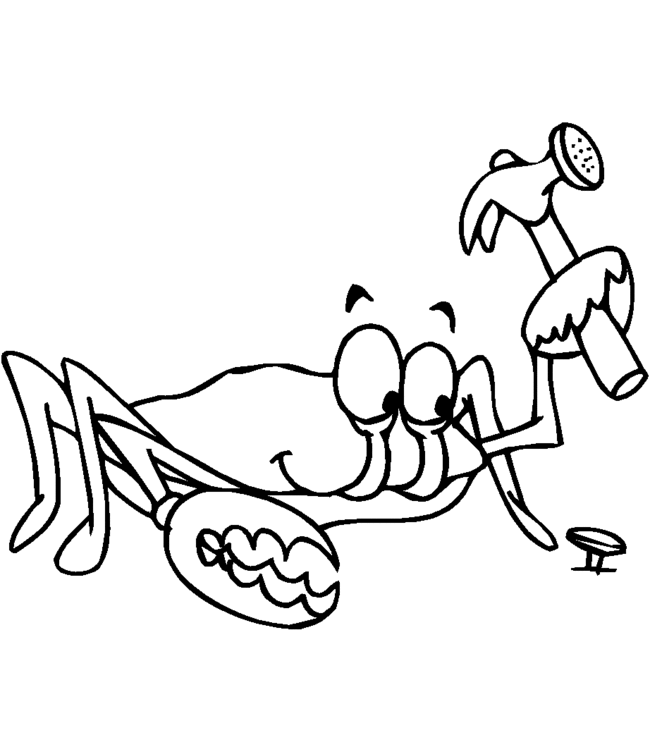 着色页: 螃蟹 (动物) #4652 - 免费可打印着色页