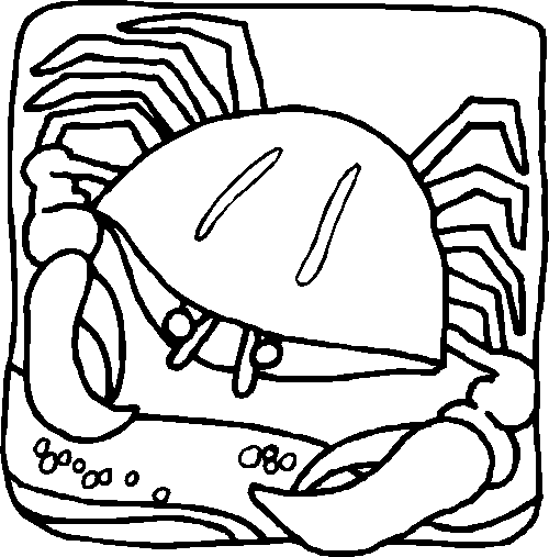 着色页: 螃蟹 (动物) #4666 - 免费可打印着色页