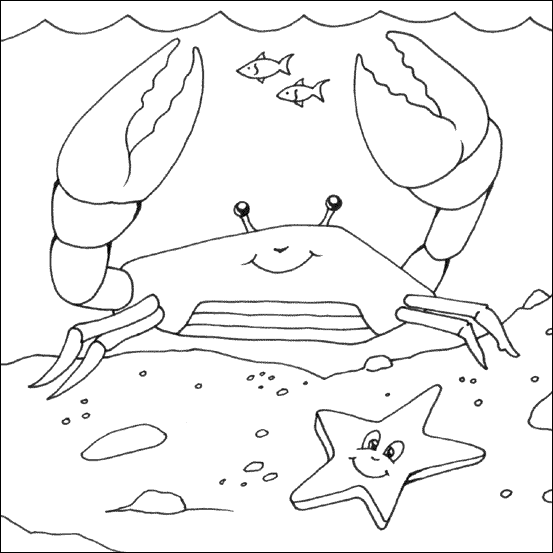 着色页: 螃蟹 (动物) #4683 - 免费可打印着色页