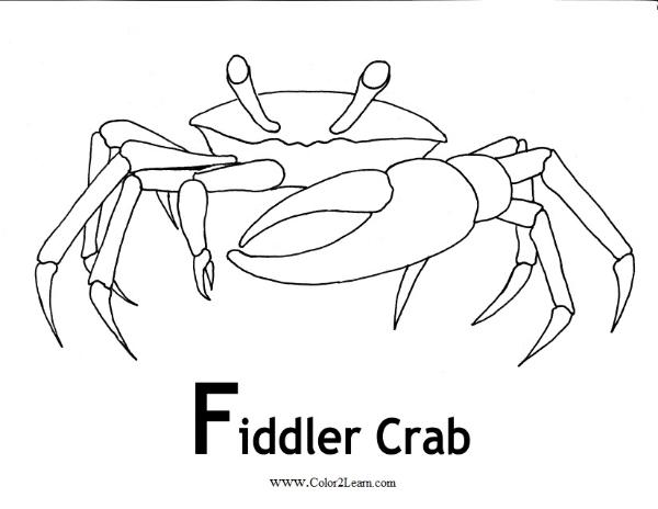 着色页: 螃蟹 (动物) #4686 - 免费可打印着色页