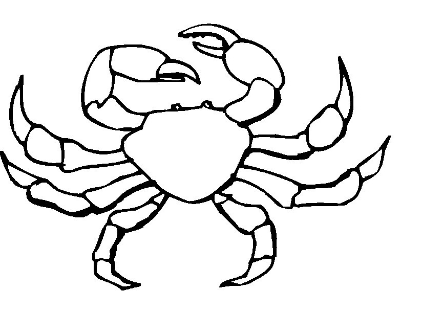 着色页: 螃蟹 (动物) #4691 - 免费可打印着色页