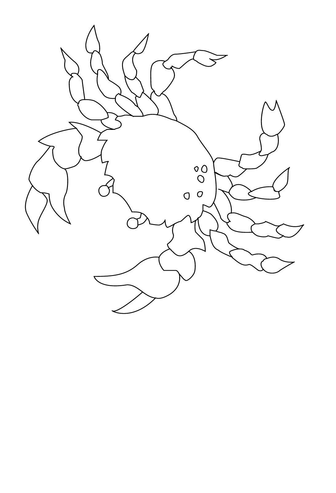 着色页: 螃蟹 (动物) #4694 - 免费可打印着色页