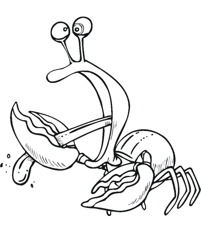 着色页: 螃蟹 (动物) #4695 - 免费可打印着色页