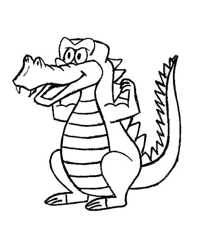 着色页: 鳄鱼 (动物) #4799 - 免费可打印着色页
