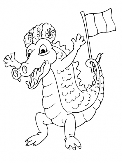 着色页: 鳄鱼 (动物) #4863 - 免费可打印着色页