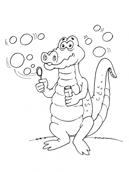 着色页: 鳄鱼 (动物) #4881 - 免费可打印着色页