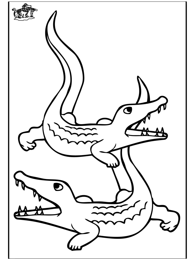 着色页: 鳄鱼 (动物) #4892 - 免费可打印着色页