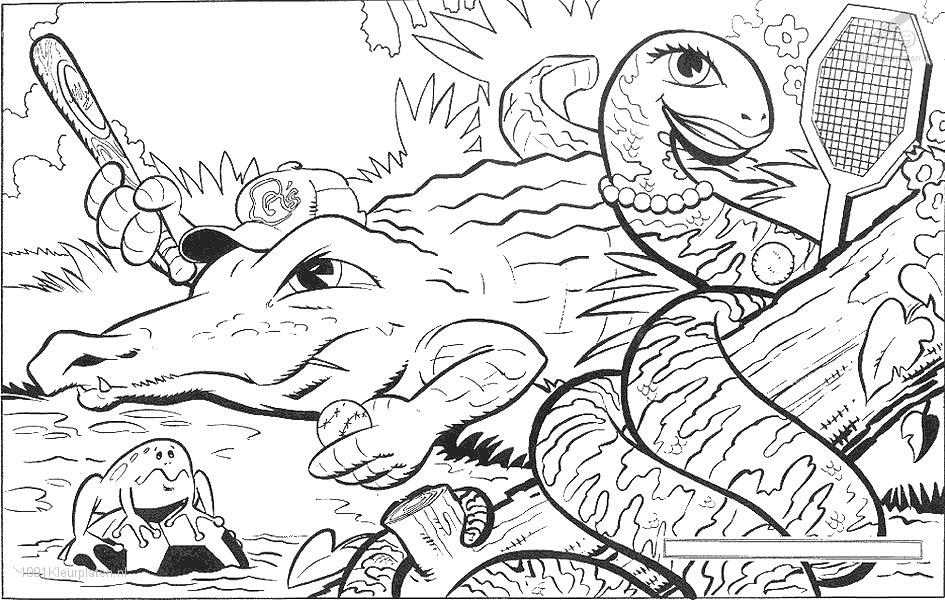 着色页: 鳄鱼 (动物) #4896 - 免费可打印着色页