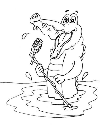着色页: 鳄鱼 (动物) #4946 - 免费可打印着色页