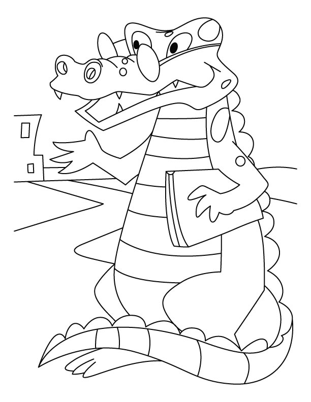 着色页: 鳄鱼 (动物) #4955 - 免费可打印着色页