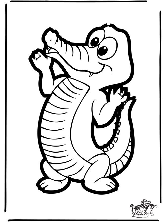 着色页: 鳄鱼 (动物) #4982 - 免费可打印着色页