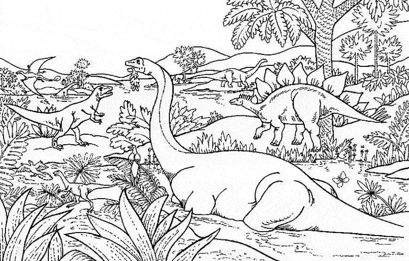 着色页: 恐龙 (动物) #5495 - 免费可打印着色页