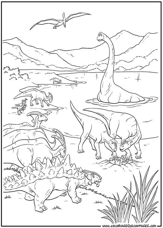 着色页: 恐龙 (动物) #5522 - 免费可打印着色页