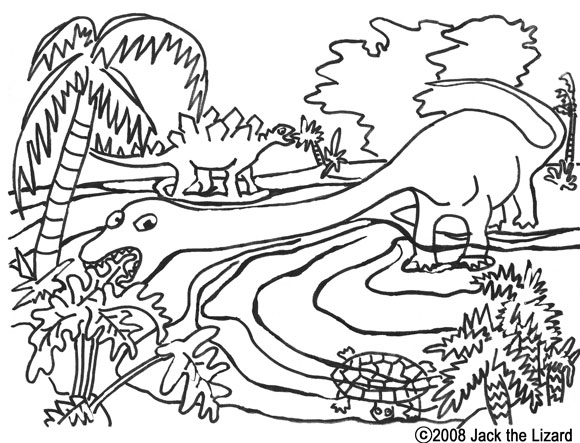 着色页: 恐龙 (动物) #5595 - 免费可打印着色页