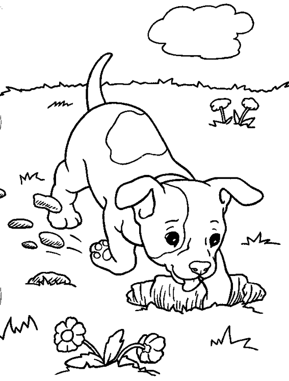 着色页: 狗 (动物) #44 - 免费可打印着色页