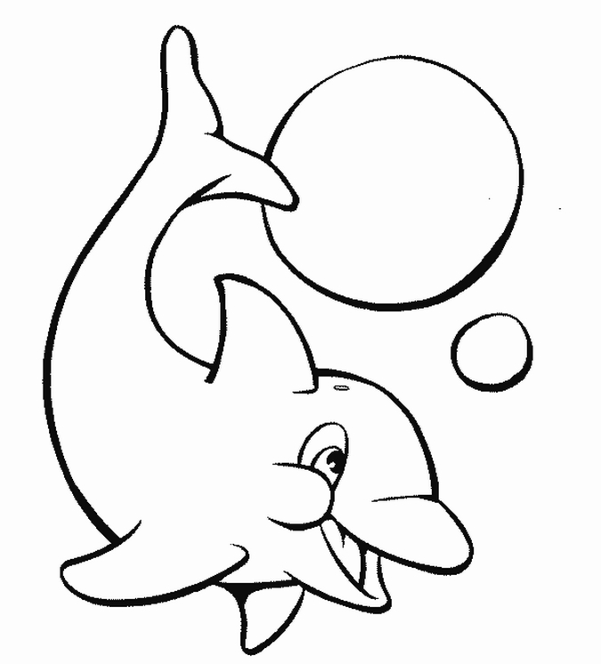 着色页: 海豚 (动物) #5094 - 免费可打印着色页