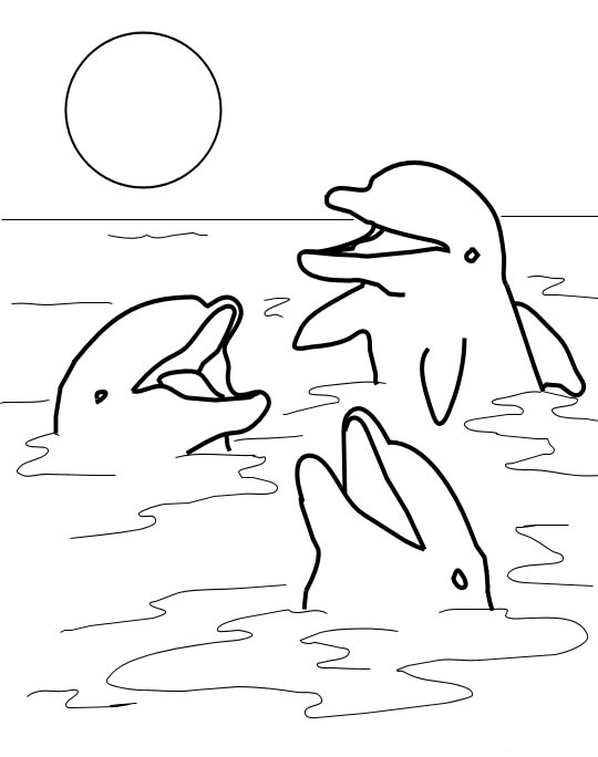 着色页: 海豚 (动物) #5104 - 免费可打印着色页
