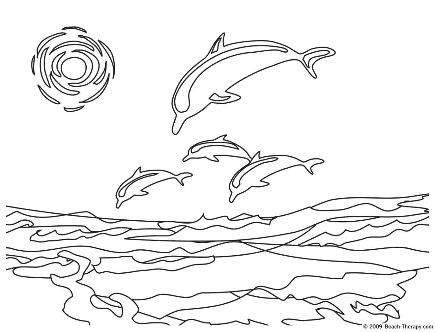 着色页: 海豚 (动物) #5110 - 免费可打印着色页