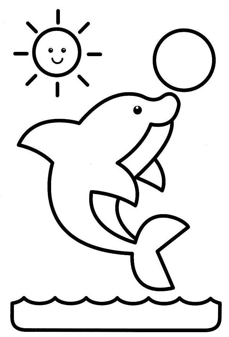 着色页: 海豚 (动物) #5111 - 免费可打印着色页