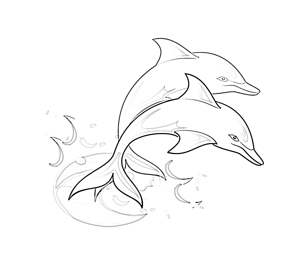 着色页: 海豚 (动物) #5113 - 免费可打印着色页