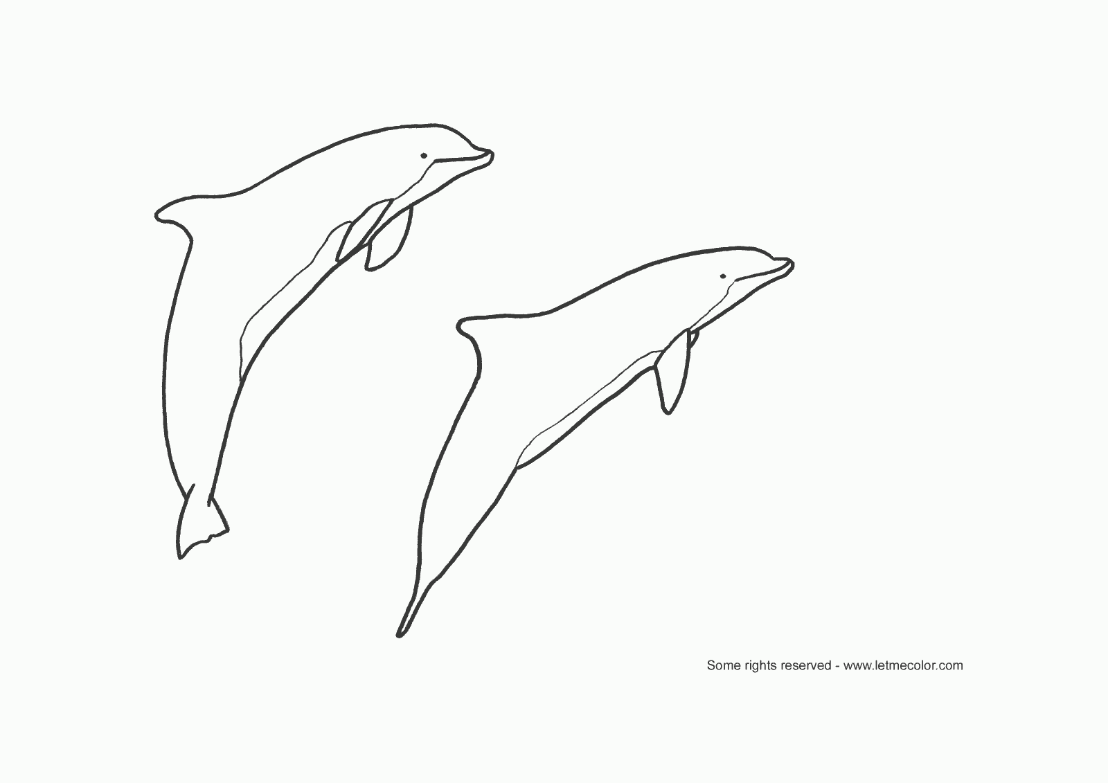 着色页: 海豚 (动物) #5115 - 免费可打印着色页