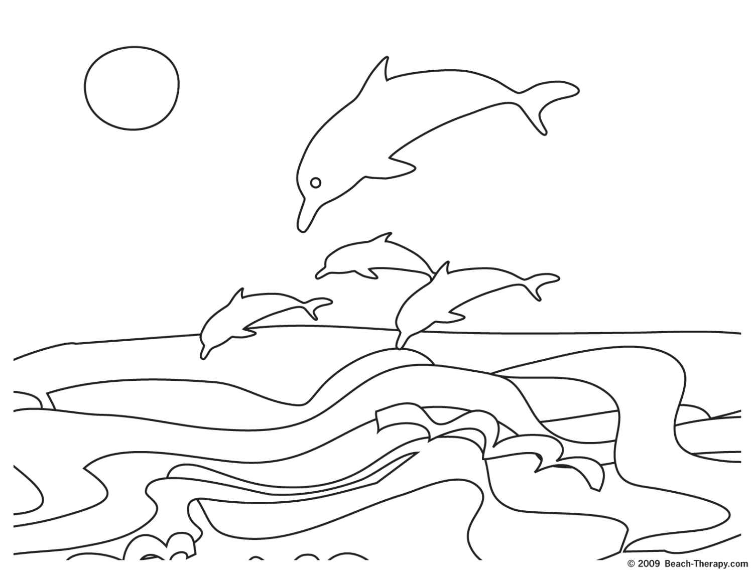着色页: 海豚 (动物) #5117 - 免费可打印着色页