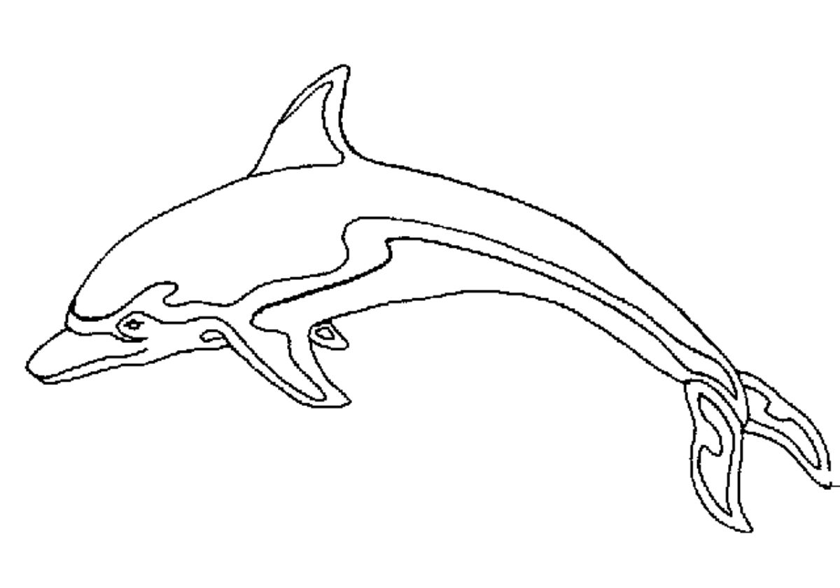 着色页: 海豚 (动物) #5123 - 免费可打印着色页