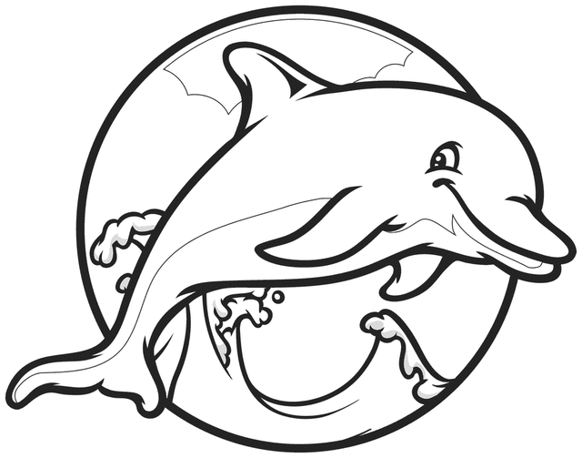 着色页: 海豚 (动物) #5125 - 免费可打印着色页
