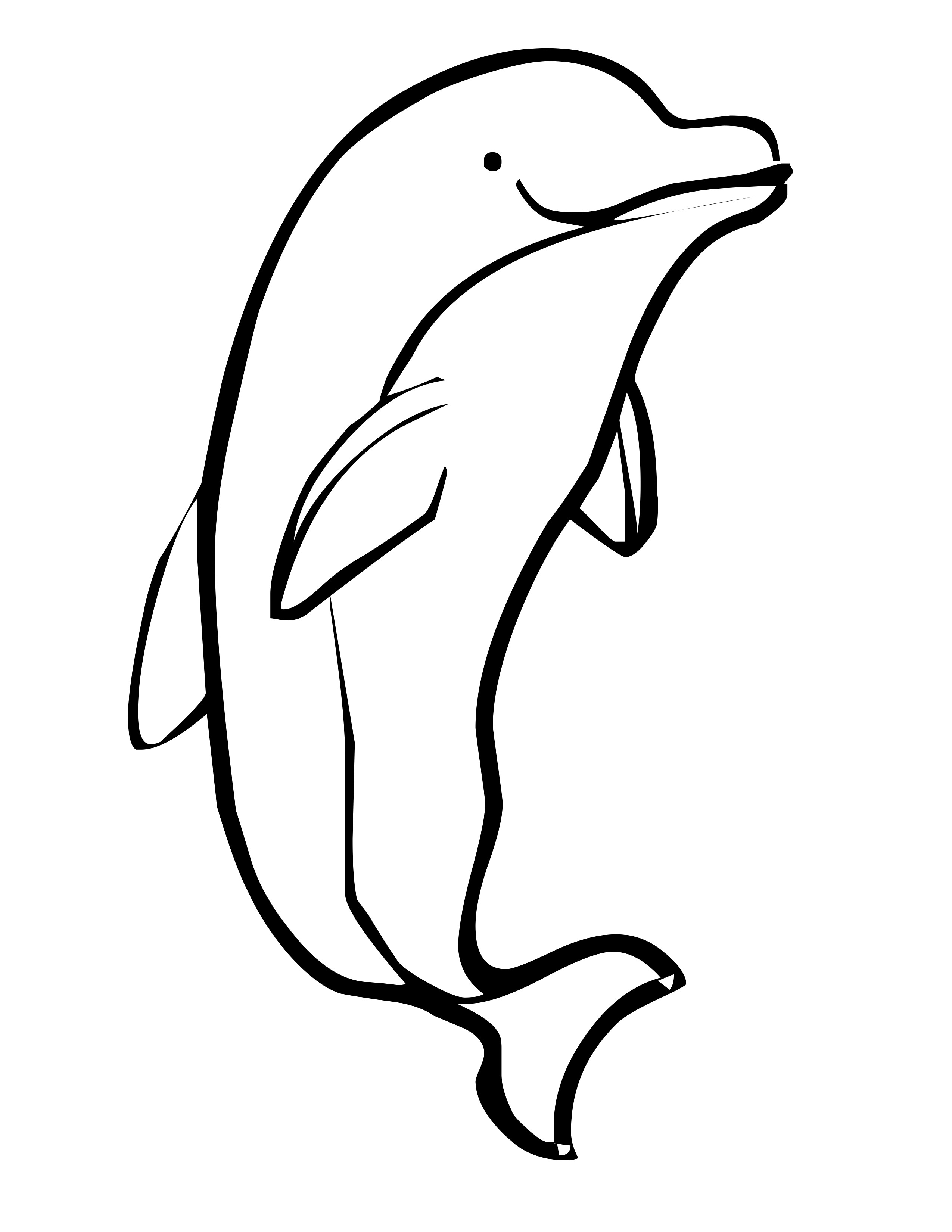 着色页: 海豚 (动物) #5130 - 免费可打印着色页