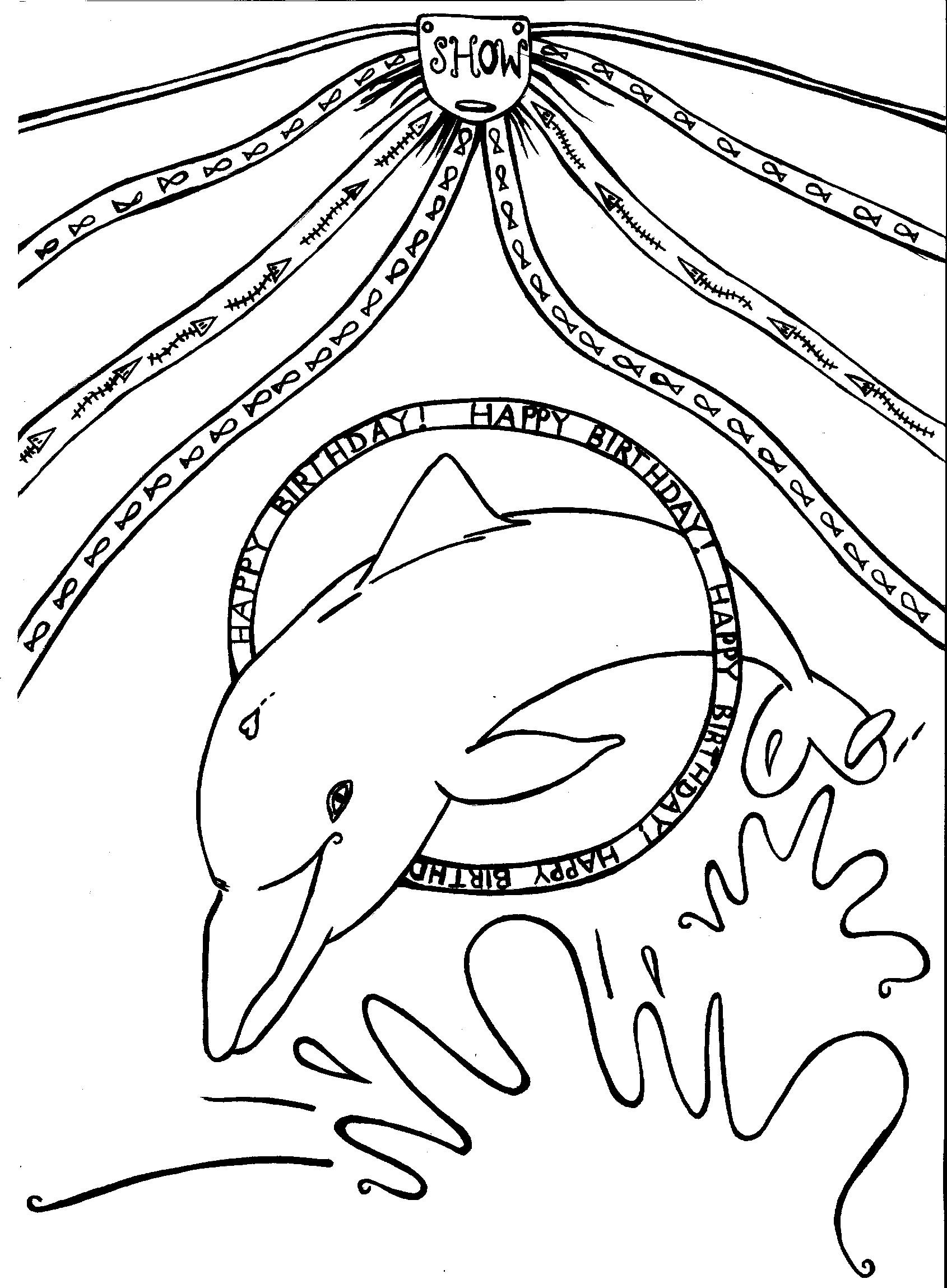着色页: 海豚 (动物) #5131 - 免费可打印着色页