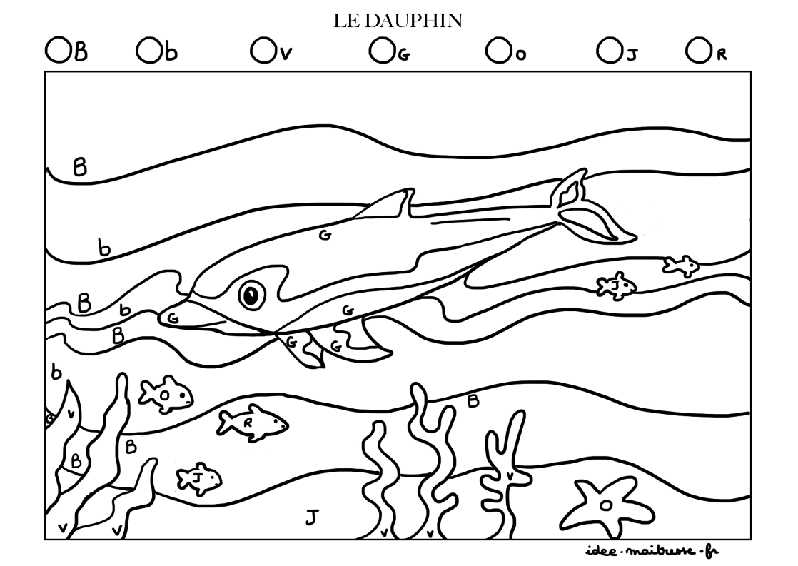 着色页: 海豚 (动物) #5242 - 免费可打印着色页