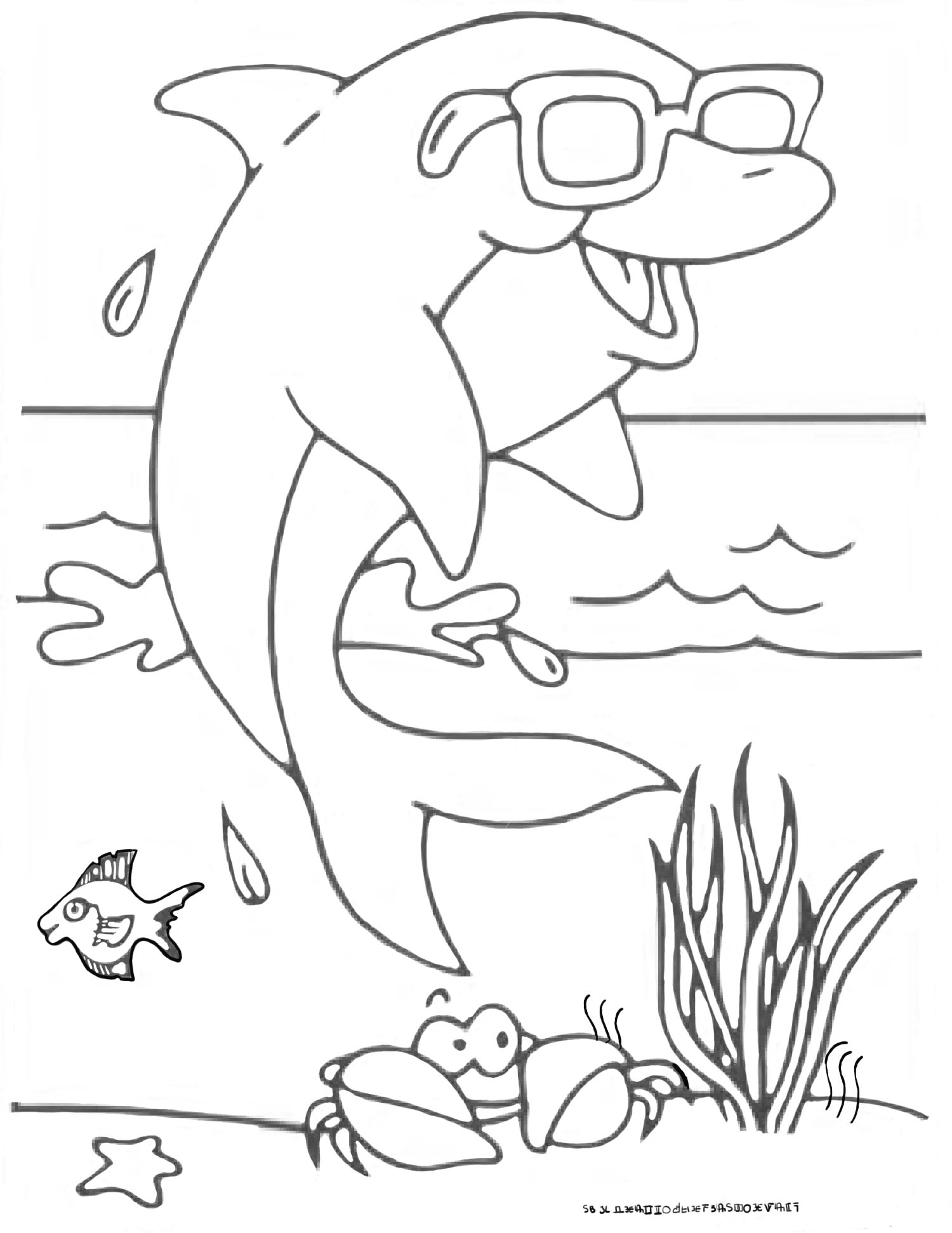 着色页: 海豚 (动物) #5268 - 免费可打印着色页