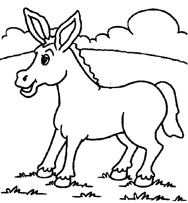 着色页: 驴 (动物) #476 - 免费可打印着色页