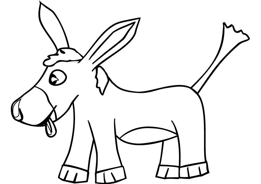 着色页: 驴 (动物) #491 - 免费可打印着色页