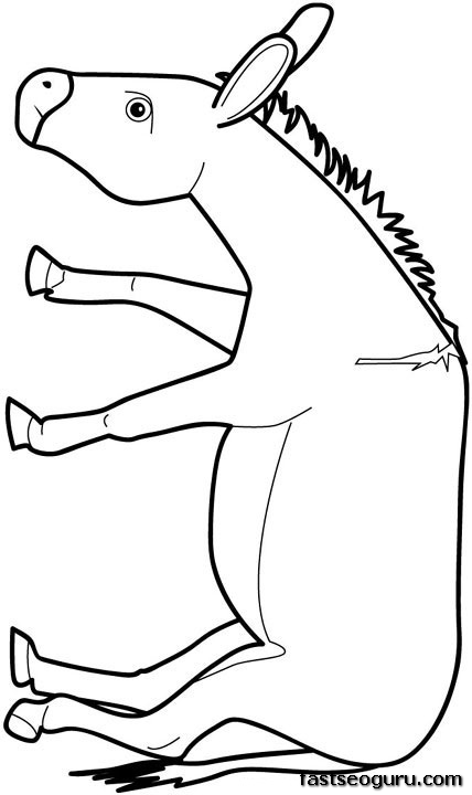 着色页: 驴 (动物) #503 - 免费可打印着色页