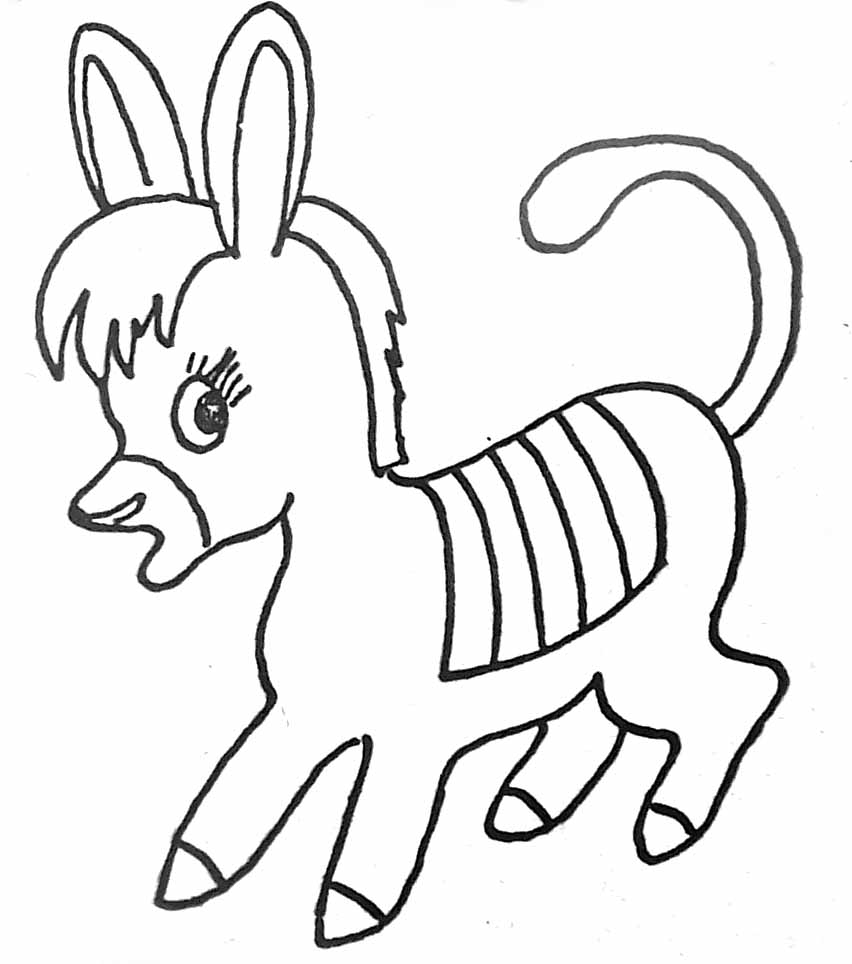 着色页: 驴 (动物) #507 - 免费可打印着色页