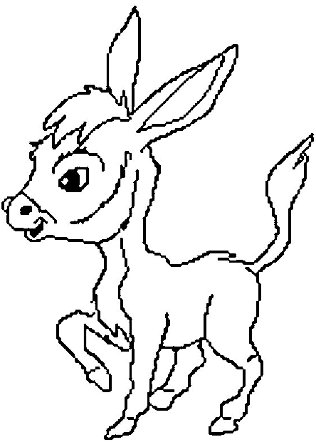 着色页: 驴 (动物) #525 - 免费可打印着色页